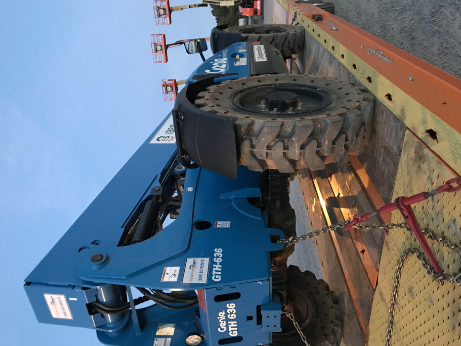 2019 Genie GTH-636 Canopy, Solid RT Tires, LED Work Lights, Beacon 60" QA Carriage, 48" Forks