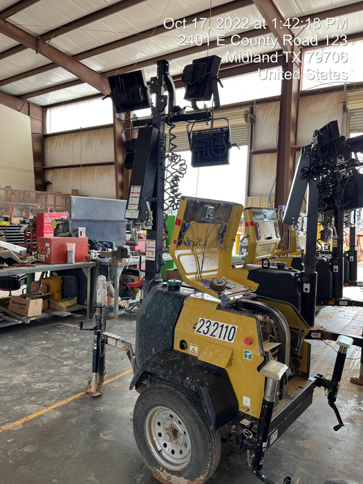 2022 Allmand NLV3GR (4) LED Light Fixture 350W, 23' Vertical Mast, 3kW Prime, Towable, Deep Sea L401, Leveling Jacks, Yanmar T4F 5.8hp