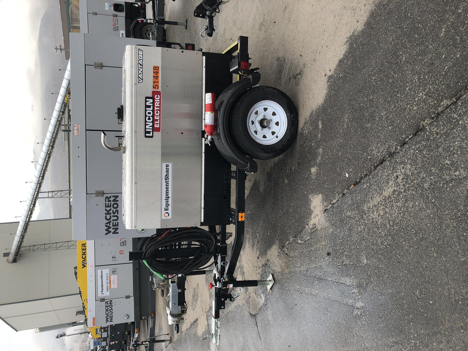 2019 Lincoln Electric Vantage 322 Ready-Pak 3, Two Wheel Trailer, Fender and Light Kit, Cable Rack