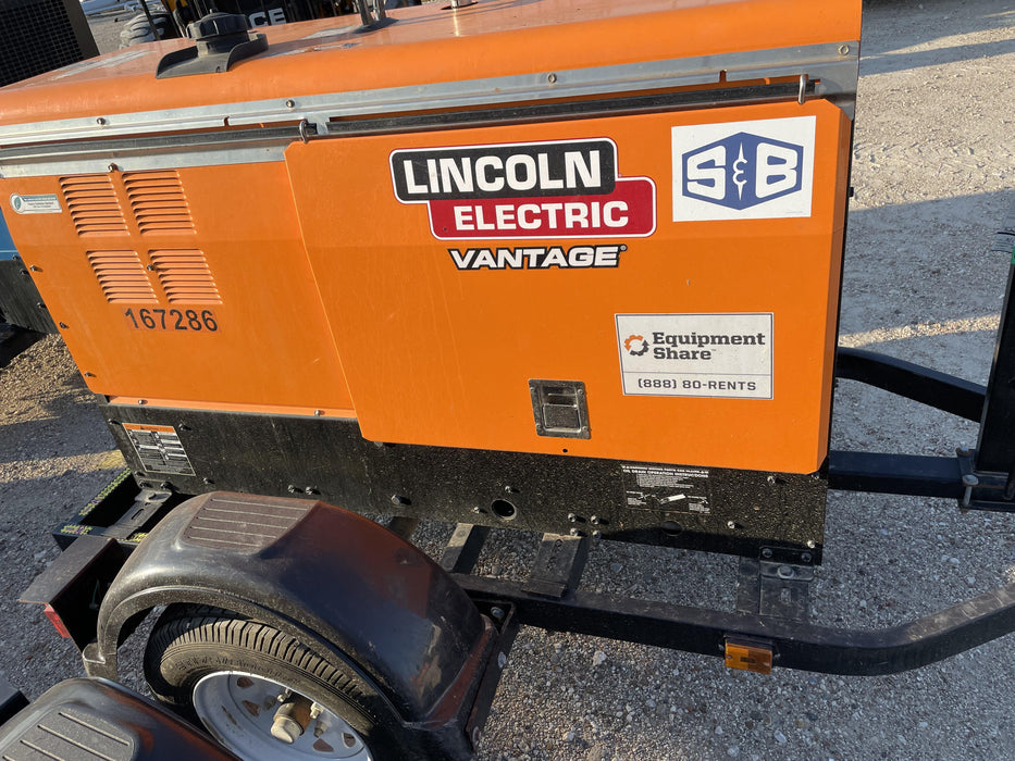2021 Lincoln Electric Vantage 322 Vantage 322 Ready Pak 3 w/ Decals, ORANGE (includes trailer, cable rack, fender light kit) NO Telematics