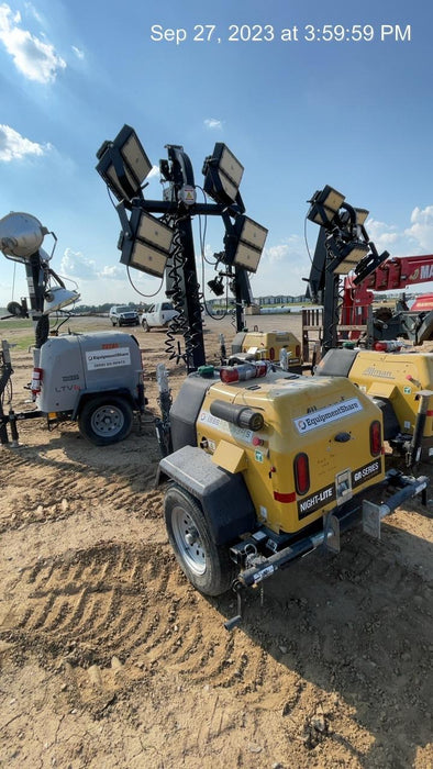 2022 Allmand NLV3GR (4) LED Light Fixture 350W, 23' Vertical Mast, 3kW Prime, Towable, Deep Sea L401, Leveling Jacks, Yanmar T4F 5.8hp