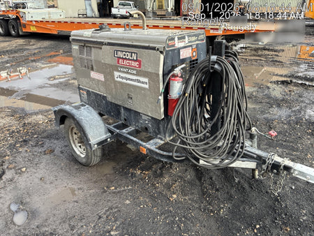 2019 Lincoln Electric Vantage 322 Ready-Pak 3, Two Wheel Trailer, Fender and Light Kit, Cable Rack