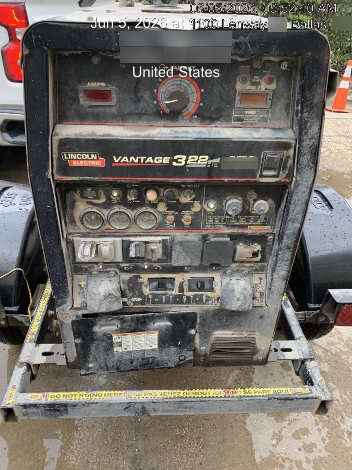 2018 Lincoln Electric Vantage 322 Lincoln Vantage 322 Welder Ready Pak 3 - Vantage 322, Trailer, Fender and light kit, Cable rack
