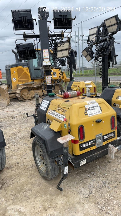 2022 Allmand NLV3GR (4) LED Light Fixture 350W, 23' Vertical Mast, 3kW Prime, Towable, Deep Sea L401, Leveling Jacks, Yanmar T4F 5.8hp