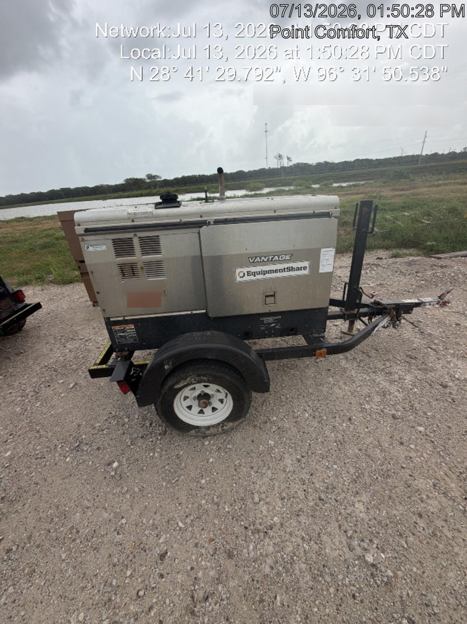 2019 Lincoln Electric Vantage 322 Ready-Pak 3, Two Wheel Trailer, Fender and Light Kit, Cable Rack