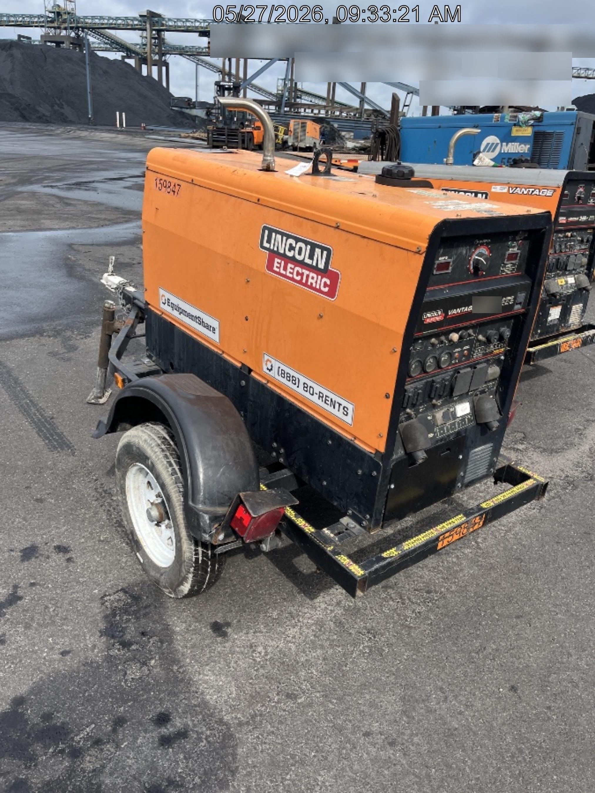 2021 Lincoln Electric Vantage 322 Vantage 322 Ready Pak 3 w/ Decals, ORANGE (includes trailer, cable rack, fender light kit) NO Telematics
