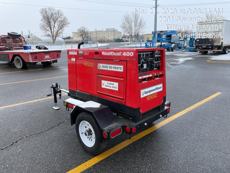 2022 Shindaiwa DGW400MDL Kubota D902 Engine, 23 HP, Dual Op Welder, Wire, Arc, Droop Stick, Tig, and CC Stick Functionality, Simulphase, 3 Phase and 1 Phase Gen Output, Single Axle NB Trlr, Slr Trckl Chrg 12V 12W, Fire Ext