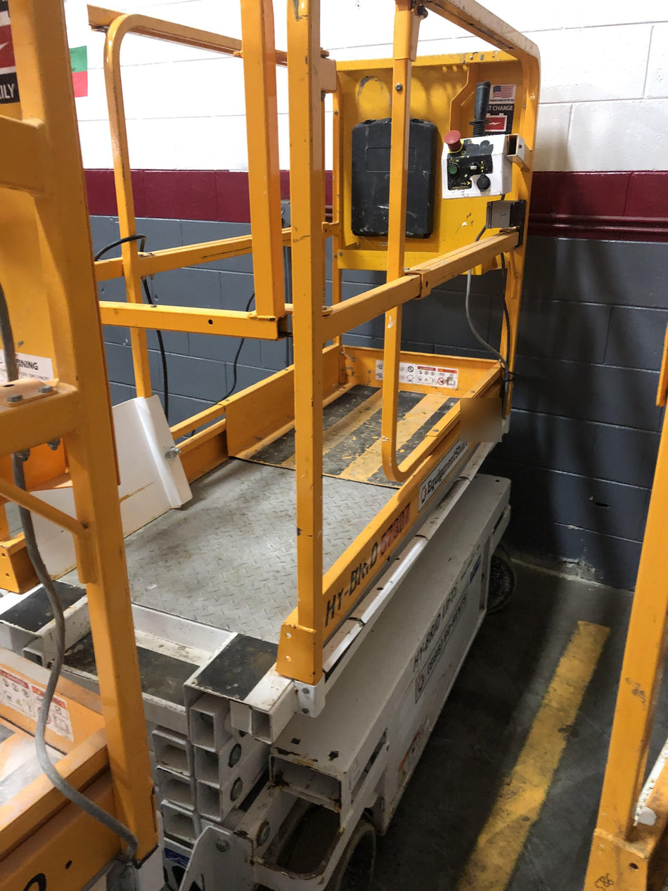 Custom Equipment HB-1430 <ul>
 <li>Hy-Brid Scissor Lift</li>
  <li>Platform capacity up to 670 lbs.</li>
  <li>Working height up to 20 ft</li>
  <li>Weighs under 1,700 lbs.</li>
  <li>Non-marking wheels </li>
</ul>