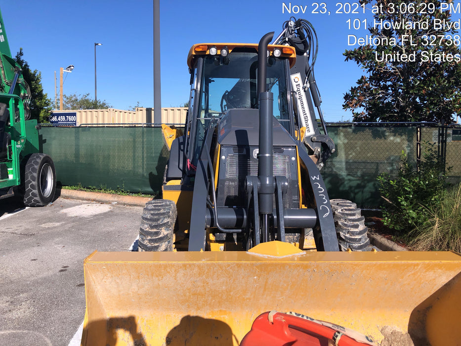 2020 John Deere 410L - Extendable Stick Cab/Heat/Air, 4WD, Extendable Stick, Pilot Controls, 2 Way Hydraulics, TAG Manual QC