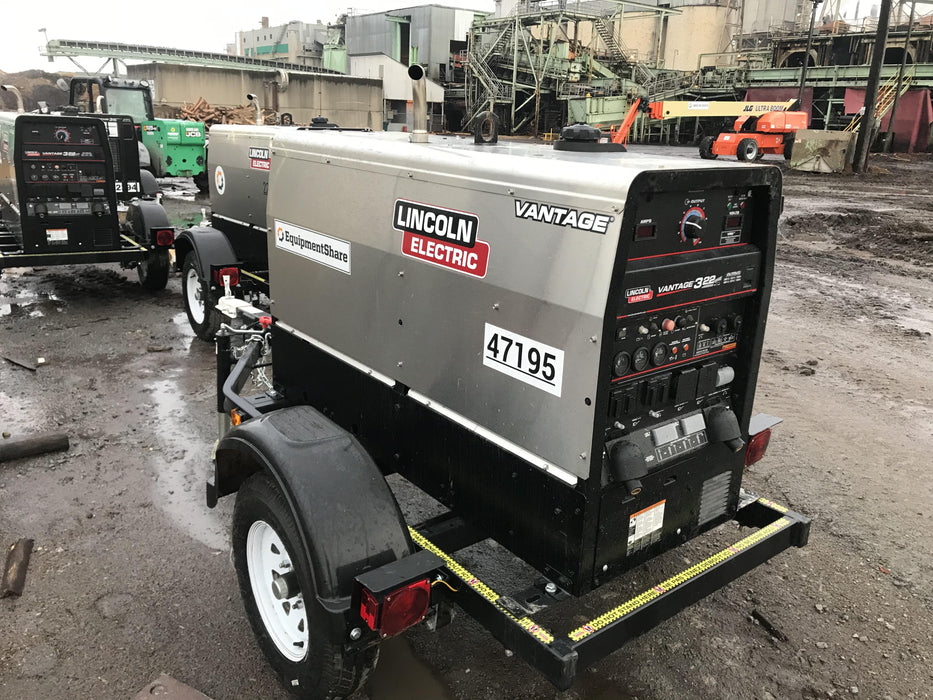 2019 Lincoln Electric Vantage 322 Ready-Pak 3, Two Wheel Trailer, Fender and Light Kit, Cable Rack