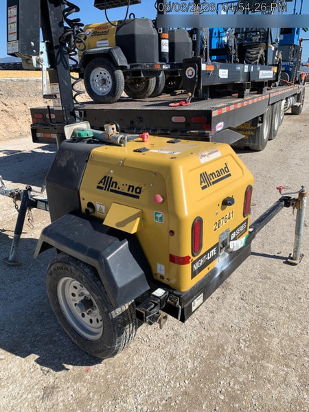 2022 Allmand NLV3GR (4) LED Light Fixture 350W, 23' Vertical Mast, 3kW Prime, Towable, Deep Sea L401, Leveling Jacks, Yanmar T4F 5.8hp