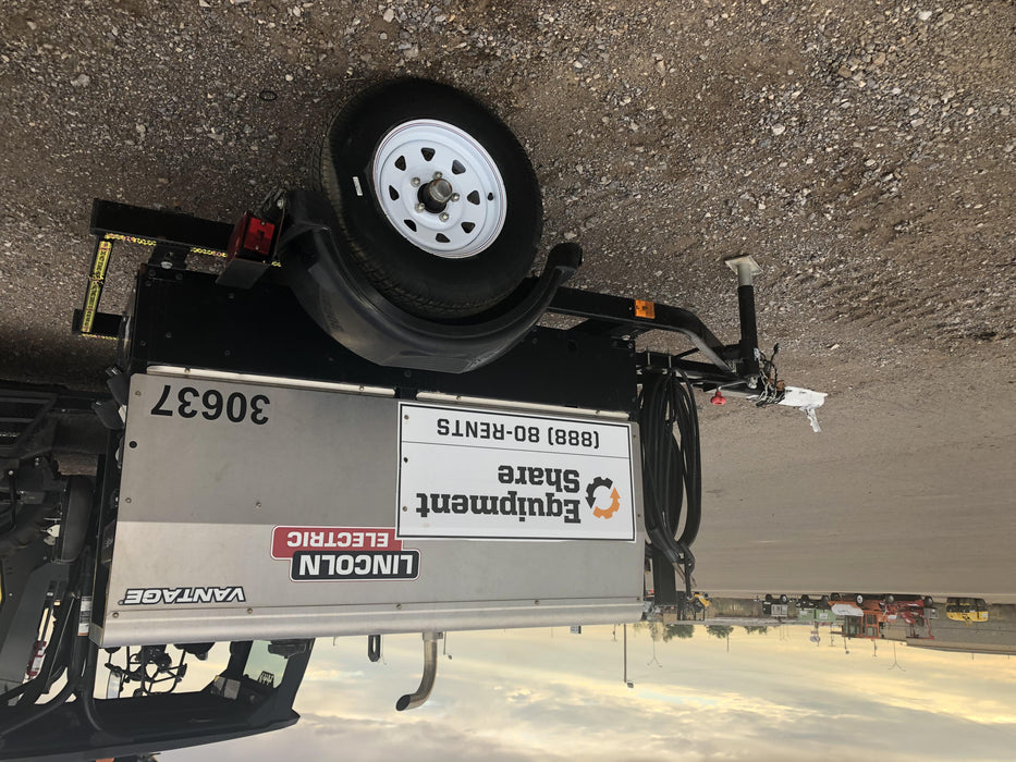 2019 Lincoln Electric Vantage 322 Welder Ready-Pak 3, Two wheel trailer, Fender and Light kit, Cable Rack