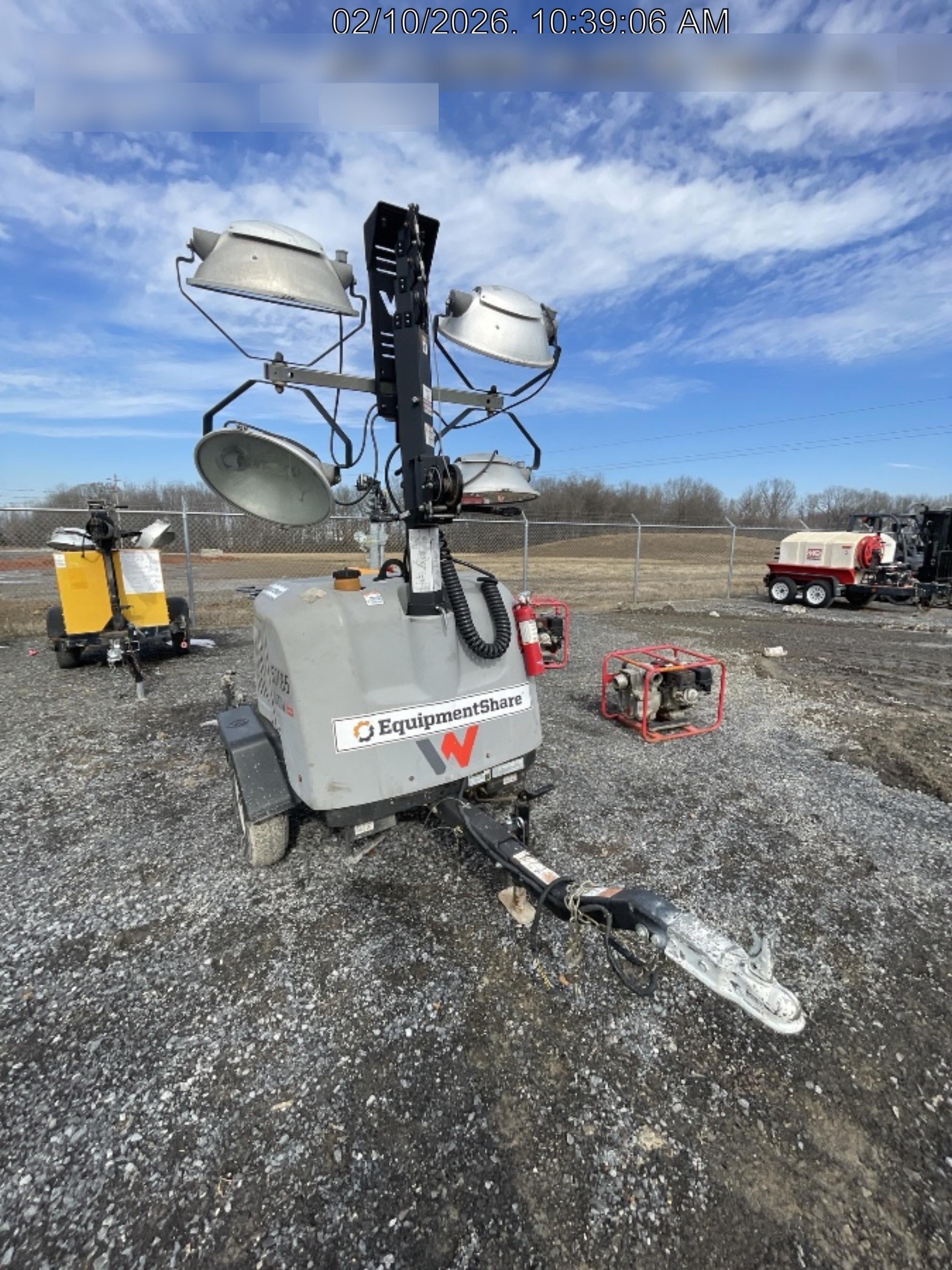 2019 Wacker Neuson LTV6L-MH Mobile Light Tower w/Fuel Level Sensor Installed