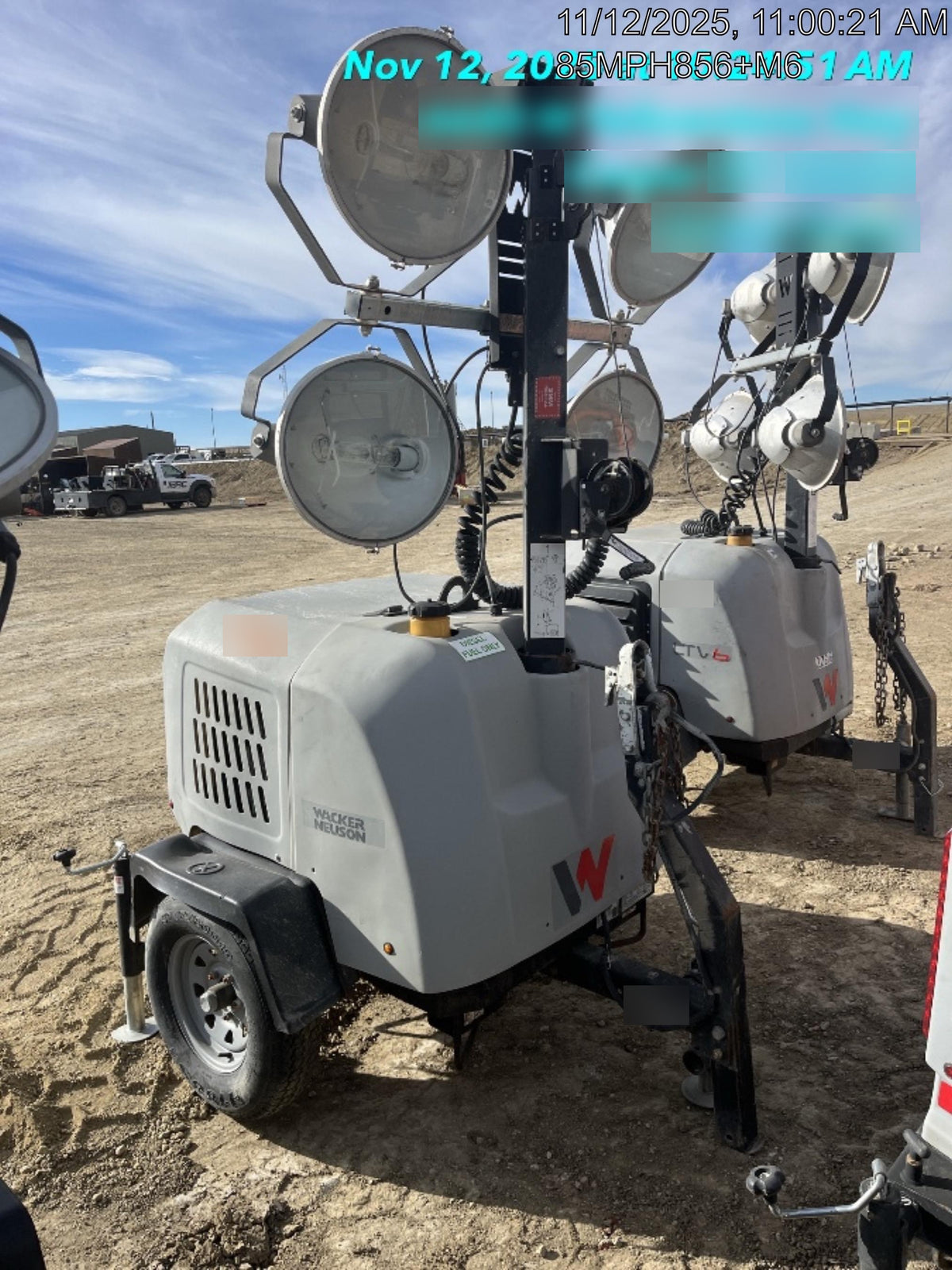 2018 Wacker Neuson LTV6L-MH Wacker Neuson LTV6L Mobile Light Tower w/Fuel Level Sensor Installed