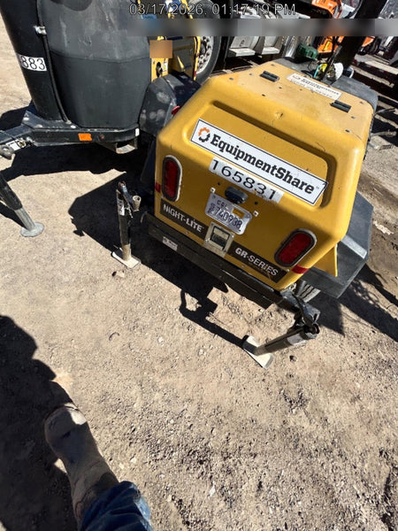 2021 Allmand NLV3GR (4) LED Light Fixture 350W, 23' Vertical Mast, 3kW Prime, Towable, Deep Sea L401, Leveling Jacks, Yanmar T4F 5.8hp