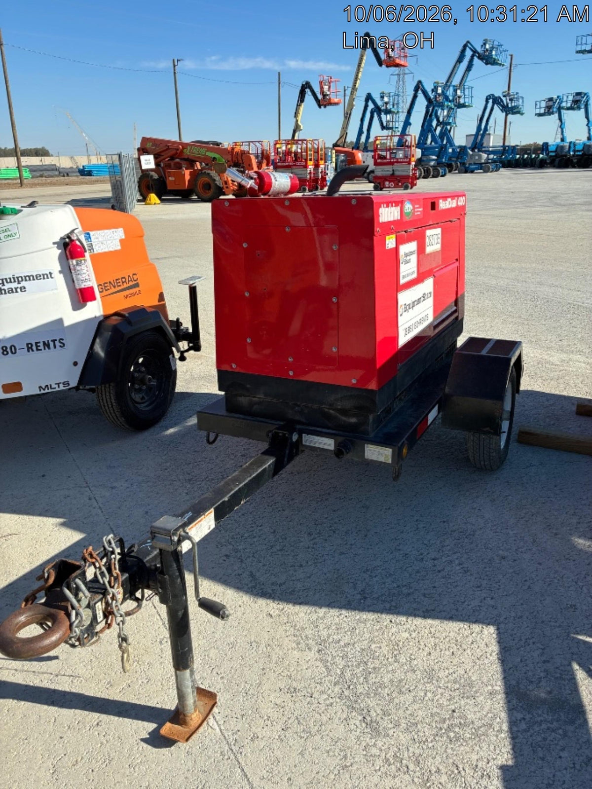 2022 Shindaiwa DGW400MDL Kubota D902 Engine, 23 HP, Dual Op Welder, Wire, Arc, Droop Stick, Tig, and CC Stick Functionality, Simulphase, 3 Phase and 1 Phase Gen Output, Single Axle NB Trlr, Slr Trckl Chrg 12V 12W, Fire Ext