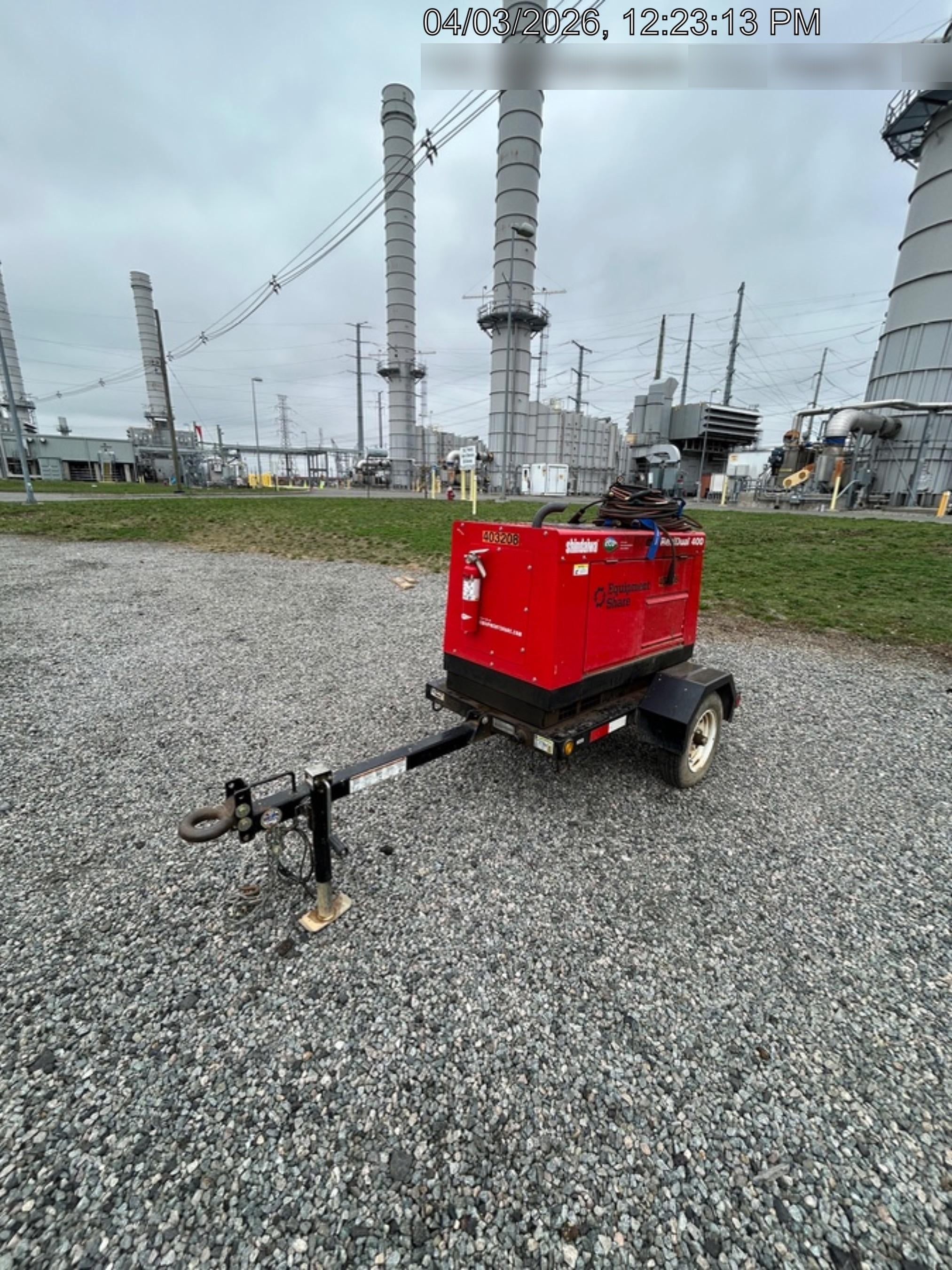 2024 Shindaiwa DGW400MDL Kubota D902 Engine, 23 HP, Dual Op Welder, Wire, Arc, Droop Stick, Tig, and CC Stick Functionality, Simulphase, 3 Phase and 1 Phase Gen Output, Single Axle NB Trlr, Slr Trckl Chrg 12V 12W, Fire Ext