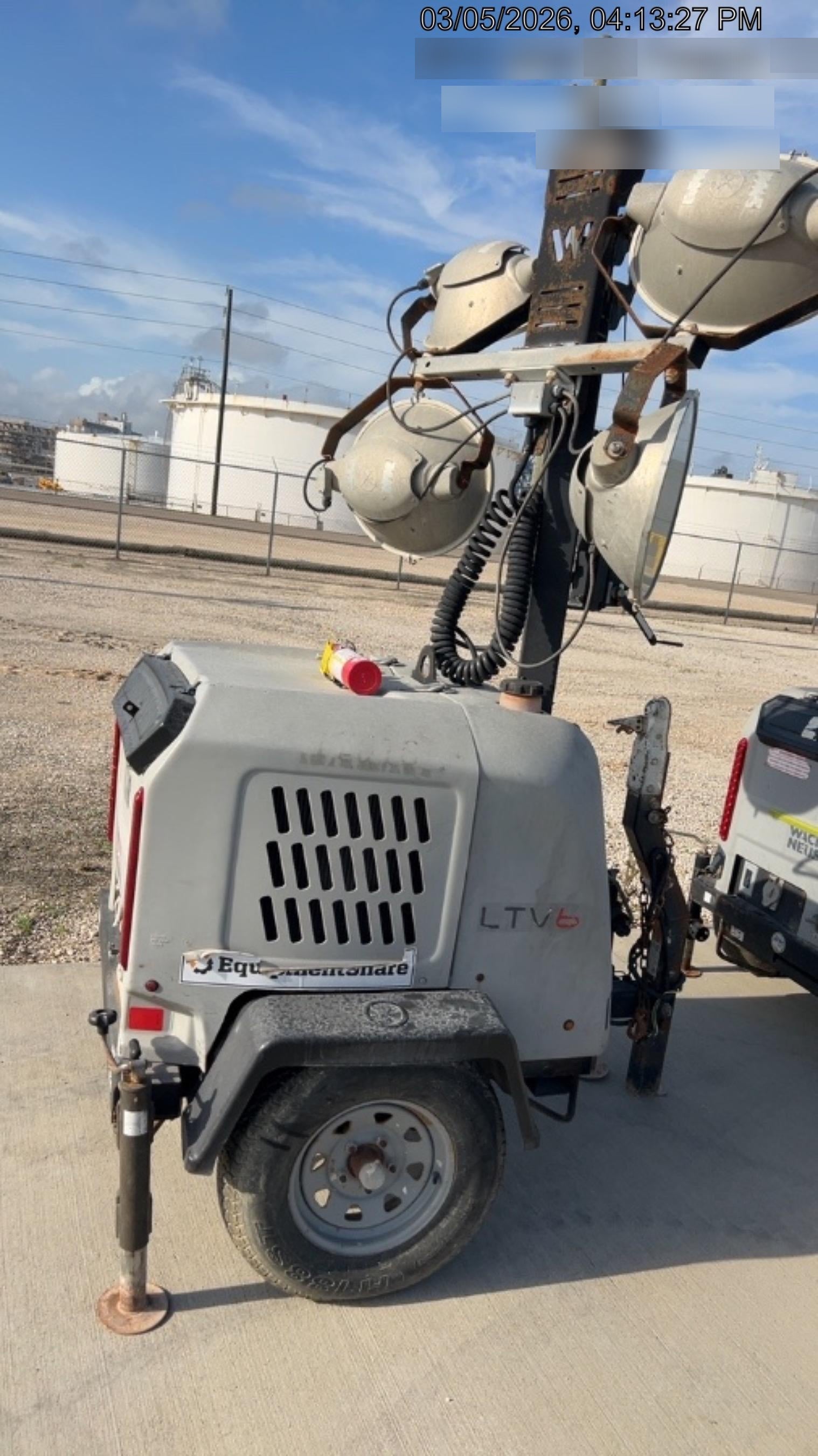 2018 Wacker Neuson LTV6K-MH Wacker Neuson LTV6K Mobile Light Tower w/Fuel Level Sensor Installed