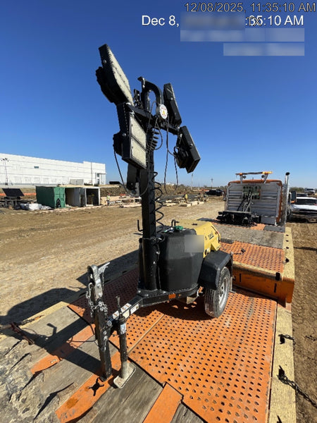 2022 Allmand NLV3GR (4) LED Light Fixture 350W, 23' Vertical Mast, 3kW Prime, Towable, ES Decals, T3