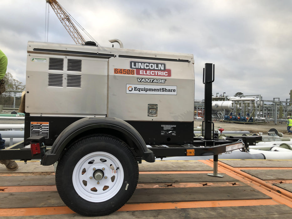 2019 Lincoln Electric Vantage 322 Welder Ready-Pak 3, Two wheel trailer, Fender and Light kit, Cable Rack