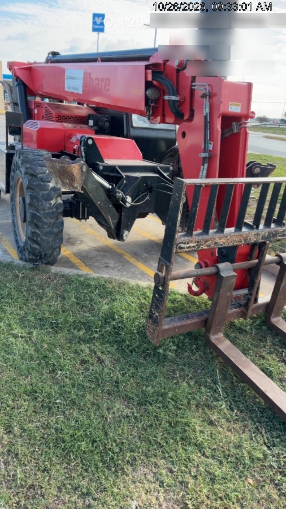 2019 Manitou MTA10055 Cab/Heat/Air, 120 HP, Solid Tires, Work Lights, Lift Hook, Auxiliary Hydraulics w/66" Carriage and 60" Forks