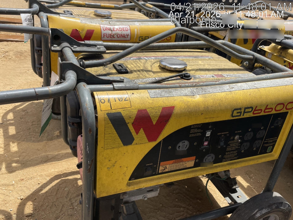 2020 Wacker Neuson GP6600A GP6600A GENERATOR,EPA, NON-CSA, WHEEL KIT
