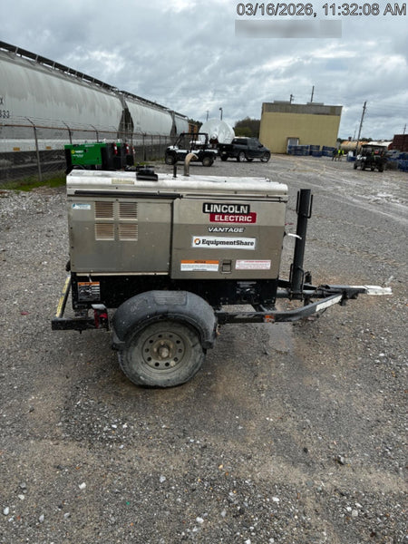 2019 Lincoln Electric Vantage 322 Welder Ready-Pak 3, Two wheel trailer, Fender and Light kit, Cable Rack