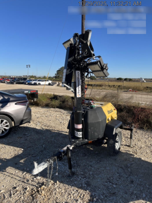 2022 Allmand NLV3GR (4) LED Light Fixture 350W, 23' Vertical Mast, 3kW Prime, Towable, ES Decals, T3