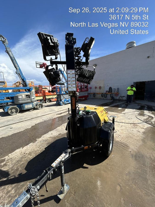 2022 Allmand NLV3GR (4) LED Light Fixture 350W, 23' Vertical Mast, 3kW Prime, Towable, ES Decals, T3