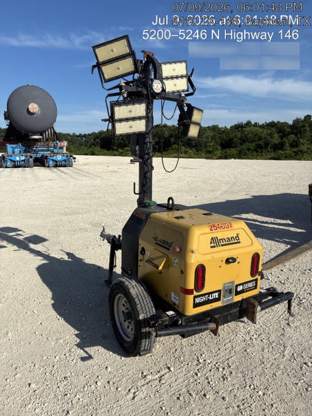 2022 Allmand NLV3GR (4) LED Light Fixture 350W, 23' Vertical Mast, 3kW Prime, Towable, ES Decals, T3