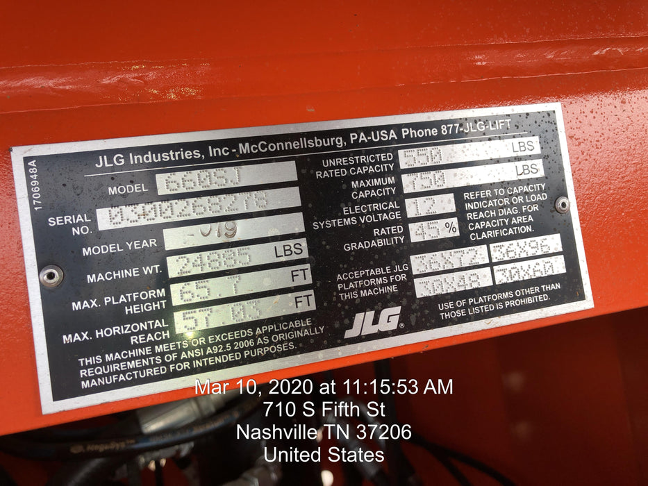 2019 JLG 660SJ