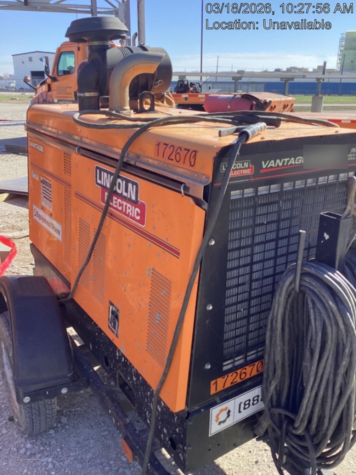 2021 Lincoln Electric Vantage 549X Ready Pak 3, ORANGE (includes trailer, cable rack, fender light kit)