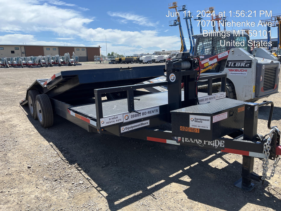 2024 TEXAS PRIDE TRAILERS 21' Lowboy Gravity Tilt Bed 14K Bumper Pull Trailer