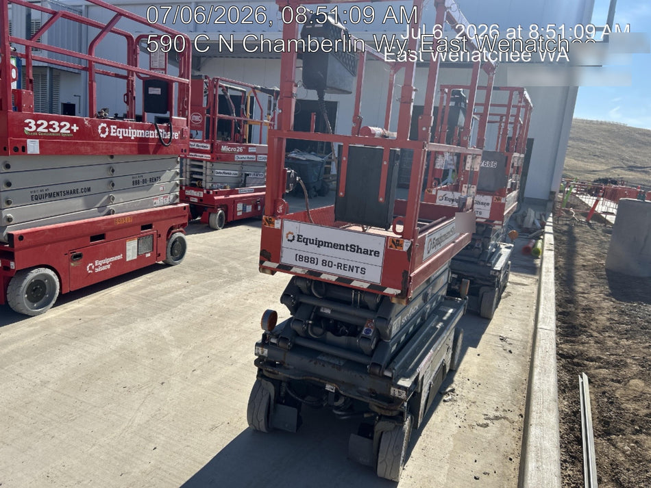2020 Skyjack SJIII-3219 Solid NM Tires, Half height spring hinged entry gate, Dual Beacons, 800W Inverter