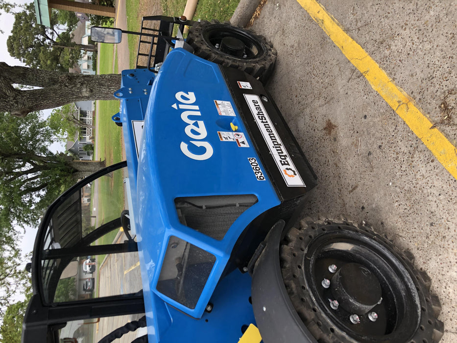 2020 Genie GTH-5519 Cab/Heat/Air, Solid Tires, Work Lights, Beacon, Aux Hydraulics, Back up Alarm w/48" Carriage, 48" Forks