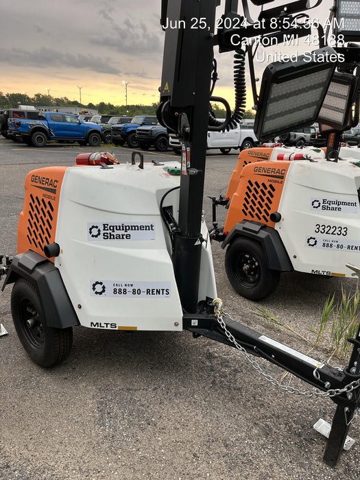 2024 Generac MLT2 Diesel, Flex Switch 120V Input, Powerzone Controller, 
(4) 320W LED Lights, 4kW Generator, 39.9 Gal Fuel Tank, 2" Ball, T3