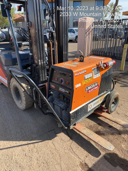 2021 Lincoln Electric Ranger 305 LPG LPG One-Pak (includes undercarriage, tank holder & tank strap) ORANGE