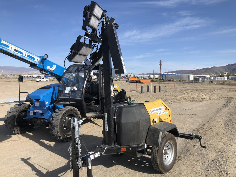 2021 Allmand NLV3GR (4) LED Light Fixture 350W, 23' Vertical Mast, 3kW Prime, Towable, Deep Sea L401, Leveling Jacks, Yanmar T4F 5.8hp