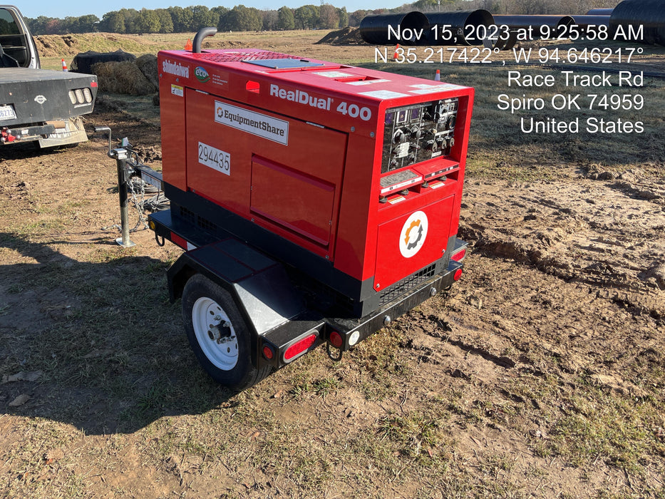 2023 Shindaiwa DGW400MDL Kubota D902 Engine, 23 HP, Dual Op Welder, Wire, Arc, Droop Stick, Tig, and CC Stick Functionality, Simulphase, 3 Phase and 1 Phase Gen Output, Single Axle NB Trlr, Slr Trckl Chrg 12V 12W, Fire Ext