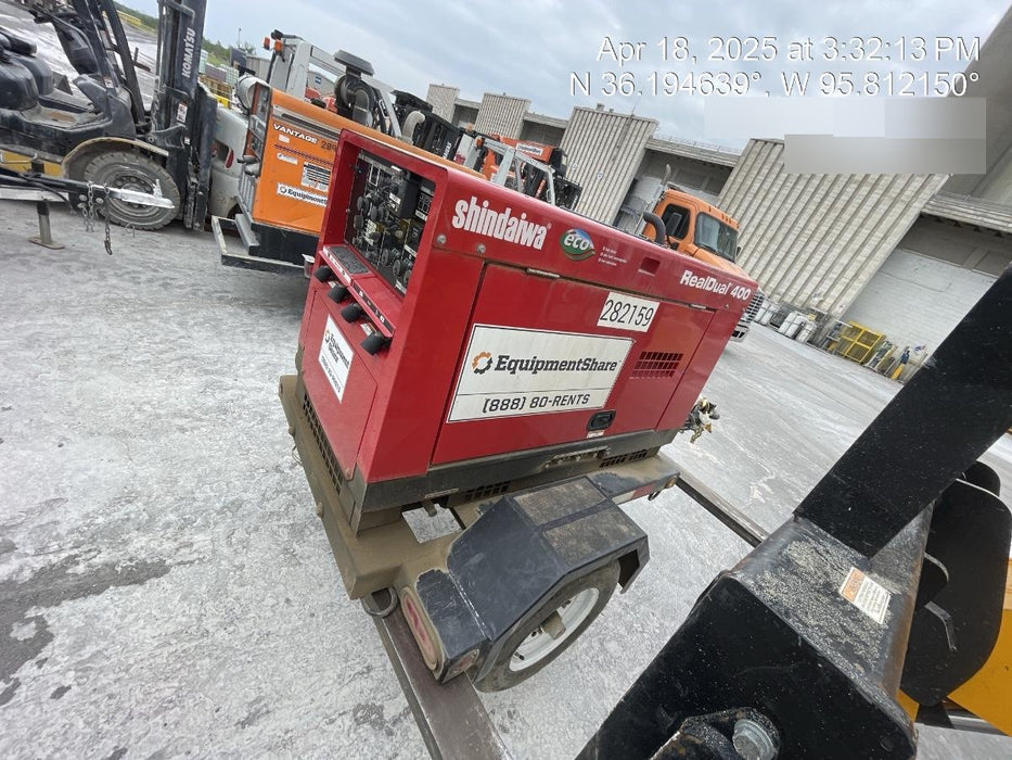 2022 Shindaiwa DGW400MDL Kubota D902 Engine, 23 HP, Dual Op Welder, Wire, Arc, Droop Stick, Tig, and CC Stick Functionality, Simulphase, 3 Phase and 1 Phase Gen Output, Single Axle NB Trlr, Slr Trckl Chrg 12V 12W, Fire Ext
