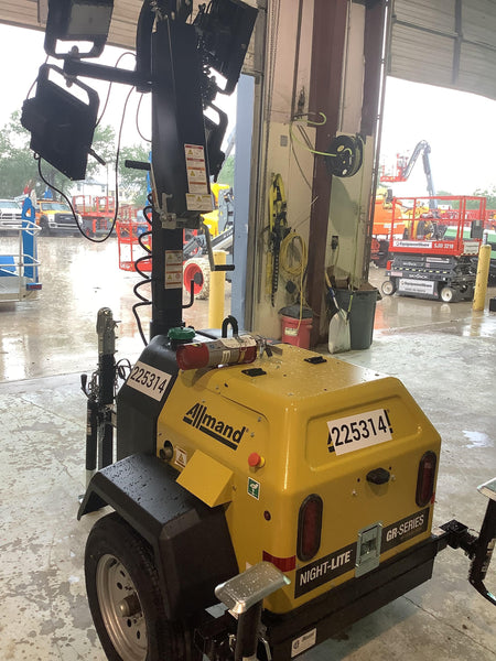 2022 Allmand NLV3GR (4) LED Light Fixture 350W, 23' Vertical Mast, 3kW Prime, Towable, Deep Sea L401, Leveling Jacks, Yanmar T4F 5.8hp