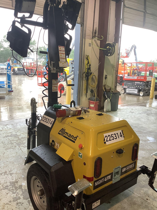 2022 Allmand NLV3GR (4) LED Light Fixture 350W, 23' Vertical Mast, 3kW Prime, Towable, Deep Sea L401, Leveling Jacks, Yanmar T4F 5.8hp