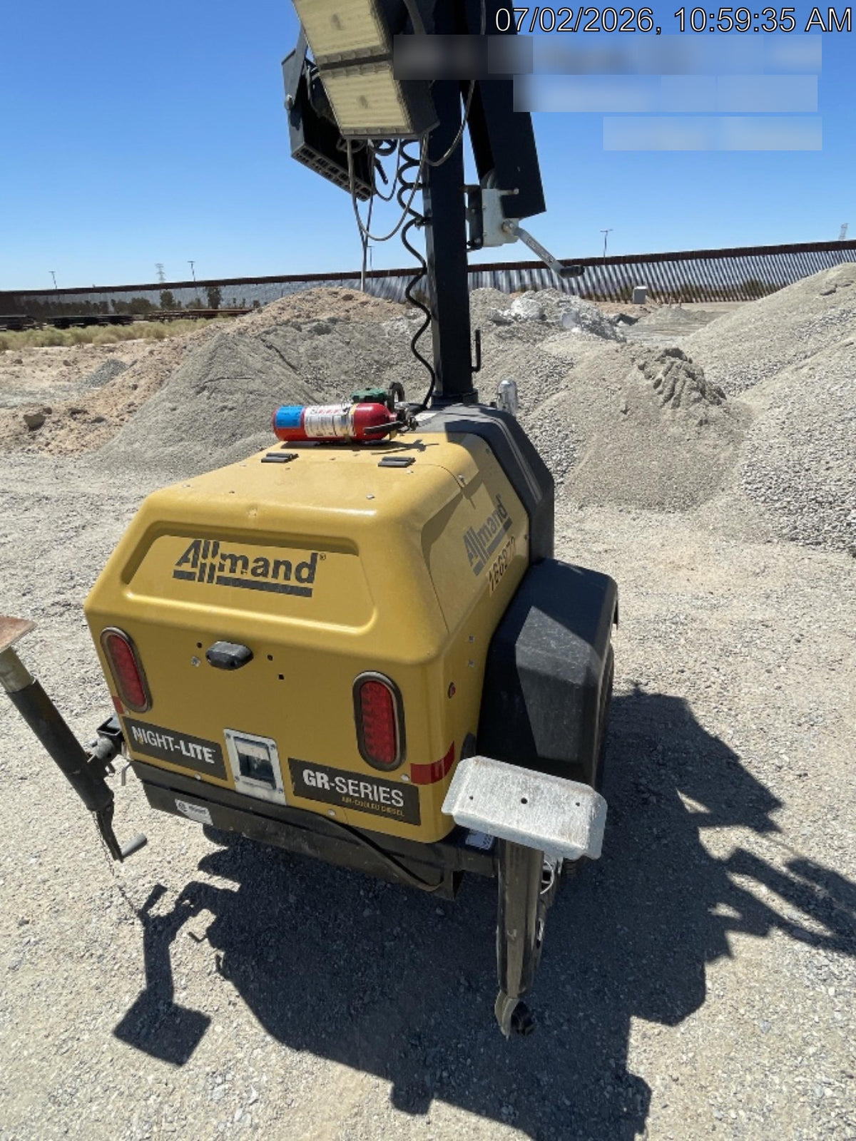 2021 Allmand NLV3GR (4) LED Light Fixture 350W, 23' Vertical Mast, 3kW Prime, Towable, Deep Sea L401, Leveling Jacks, Yanmar T4F 5.8hp