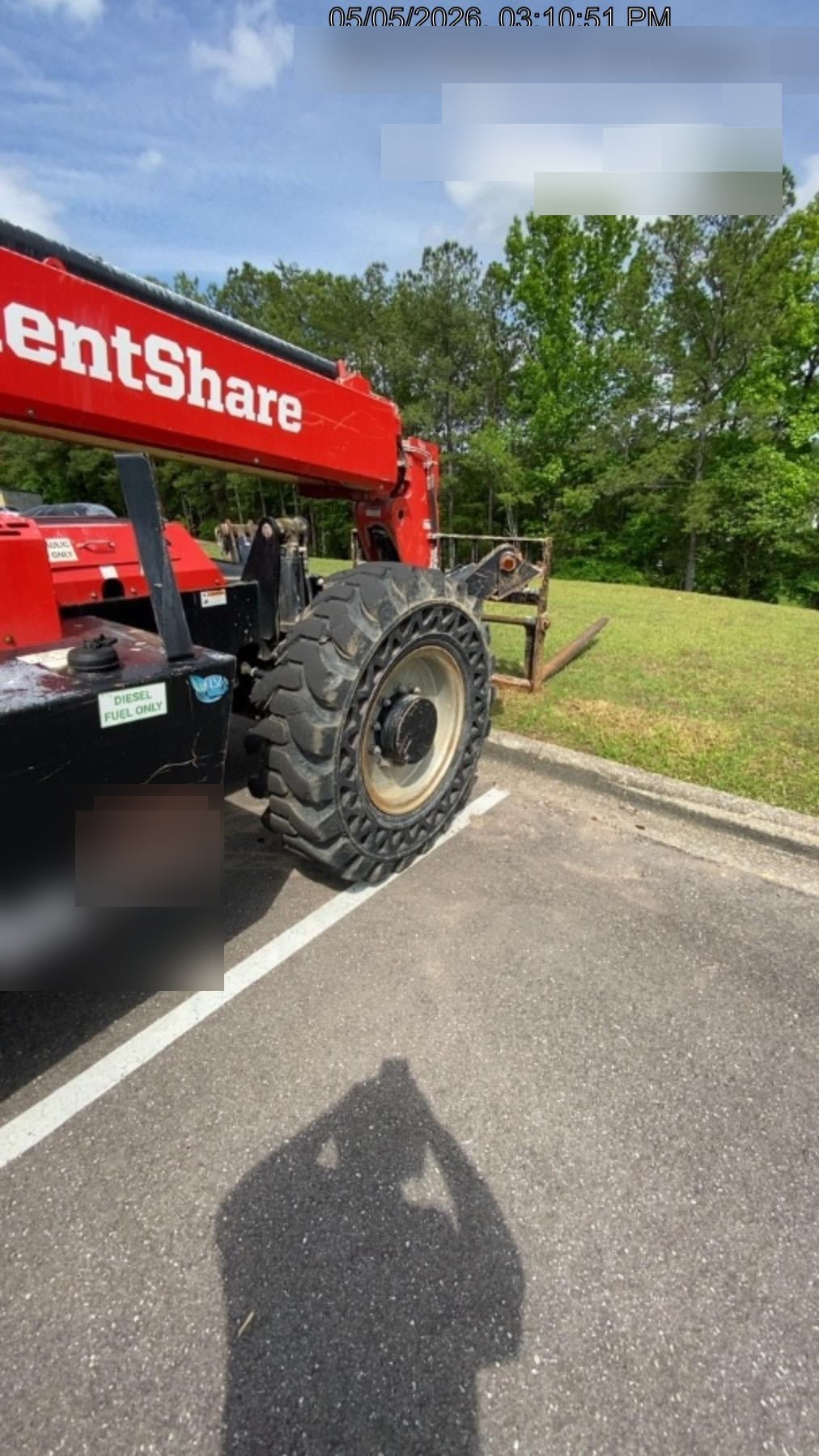 2019 Manitou MTA10055 Canopy, 120 HP, Solid Tires, Work Lights, Lift Hook, Auxiliary Hydraulics 66" Carriage and 60" Forks