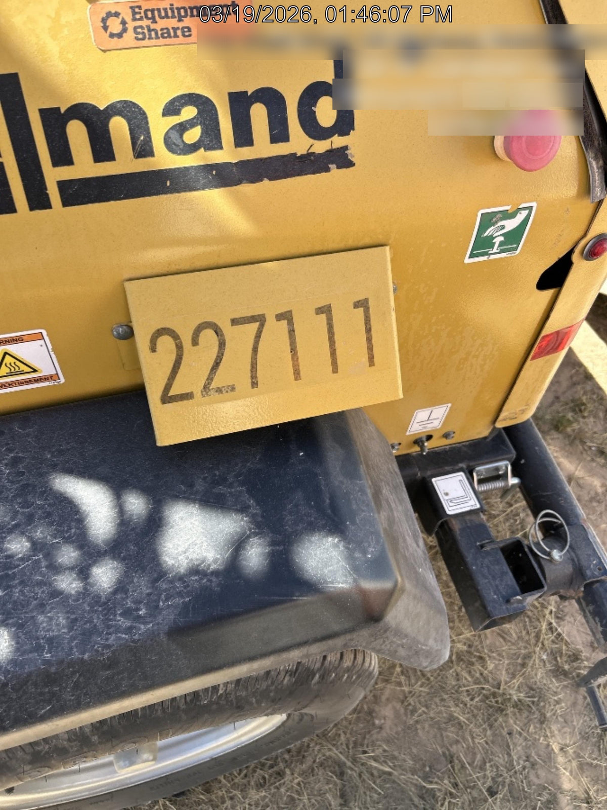 2022 Allmand NLV3GR (4) LED Light Fixture 350W, 23' Vertical Mast, 3kW Prime, Towable, Deep Sea L401, Leveling Jacks, Yanmar T4F 5.8hp