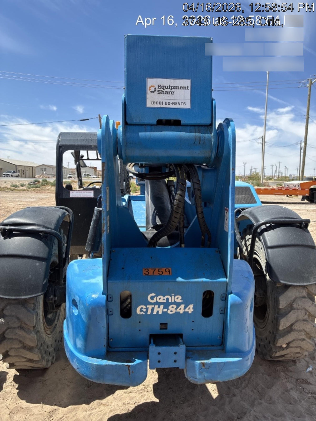 2017 Genie GTH-844 Genie GTH 844, Solid Tires, 60" carriage, Open ROPS - GTH08E-10892