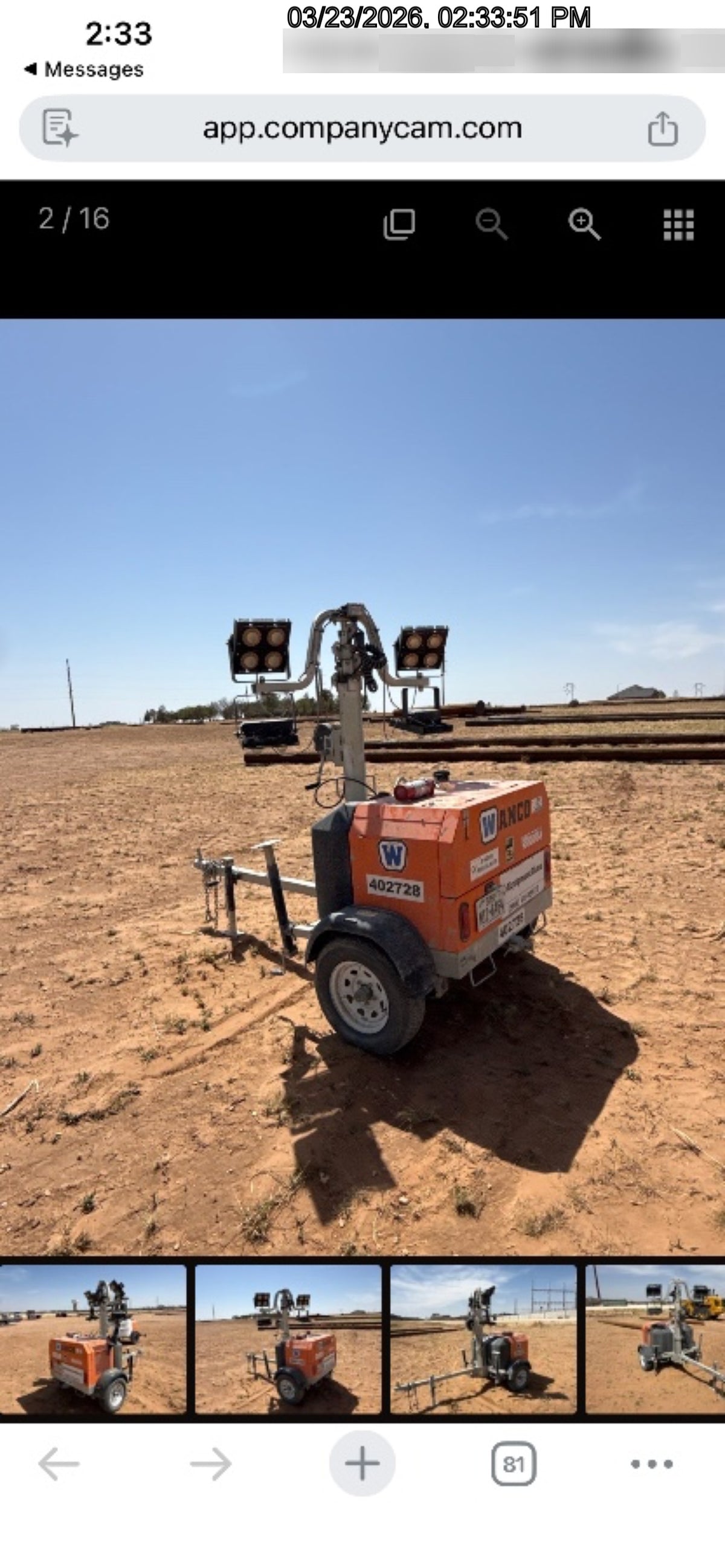 2024 Wanco WLTT-4MM4K Diesel, Deep Sea Controller, Shore Power Plug, Auto Start, (4) 350W LED Floodlights, 4kW Generator, 60 Gal Fuel Tank, 2" Ball, T3