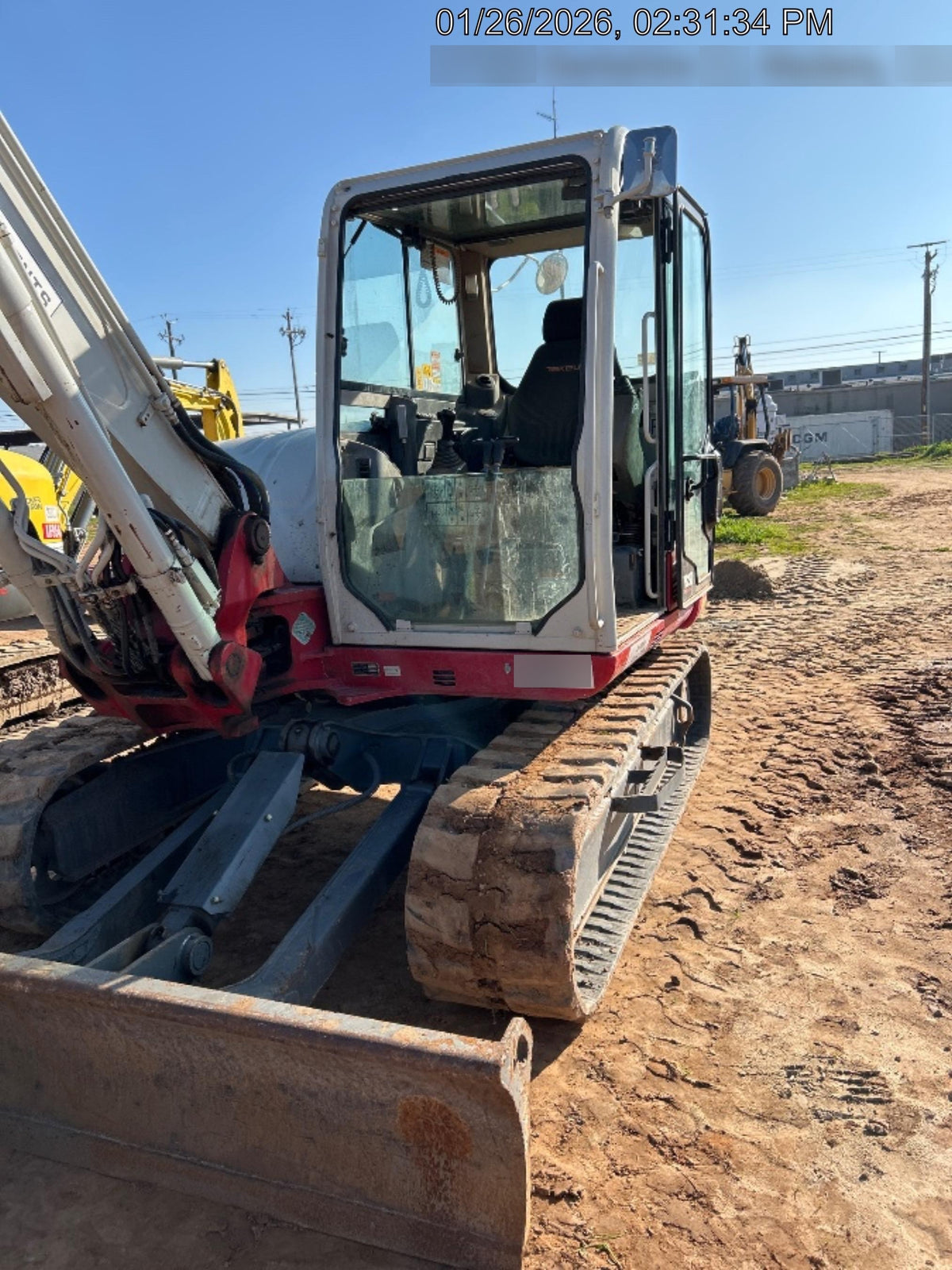 2019 Takeuchi TB290 Cab/Heat/AC Rubber tracks, Dozer blade, Travel alarm, Auxiliary hydraulics Manual QC, Hydraulic thumb, 18", 24", and 36" Buckets