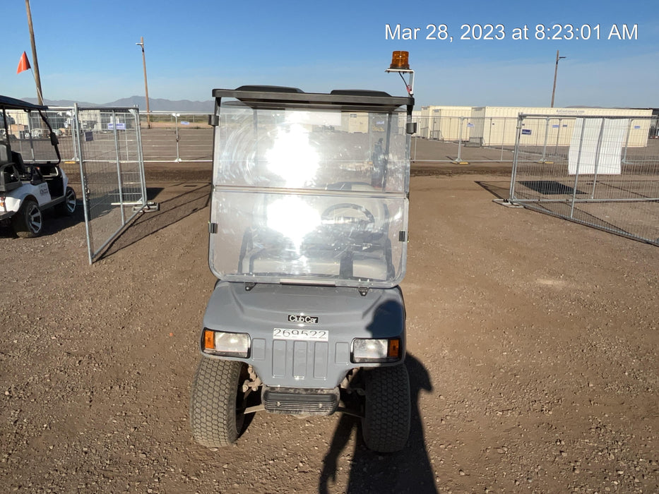2022 Club Car CA100E Canopy, Fold down Windshield, Beacon, Back up Alarm, All-Trail Trials, HD 8 V Batteries, Trailer Hitch and Ball