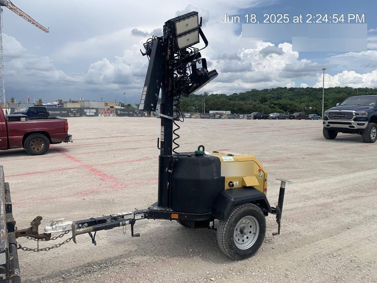 2022 Allmand NLV3GR (4) LED Light Fixture 350W, 23' Vertical Mast, 3kW Prime, Towable, Deep Sea L401, Leveling Jacks, Yanmar T4F 5.8hp